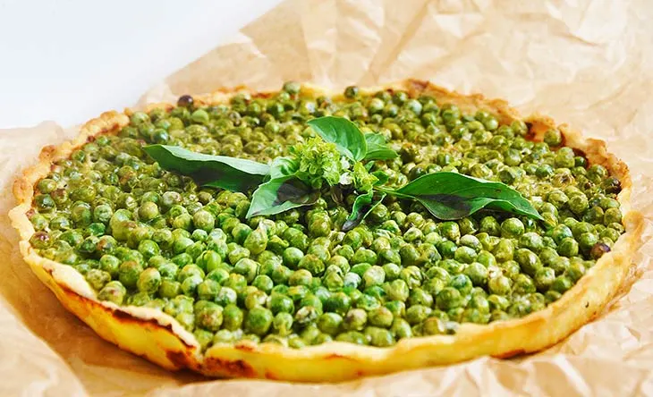 gluten free green pea tart