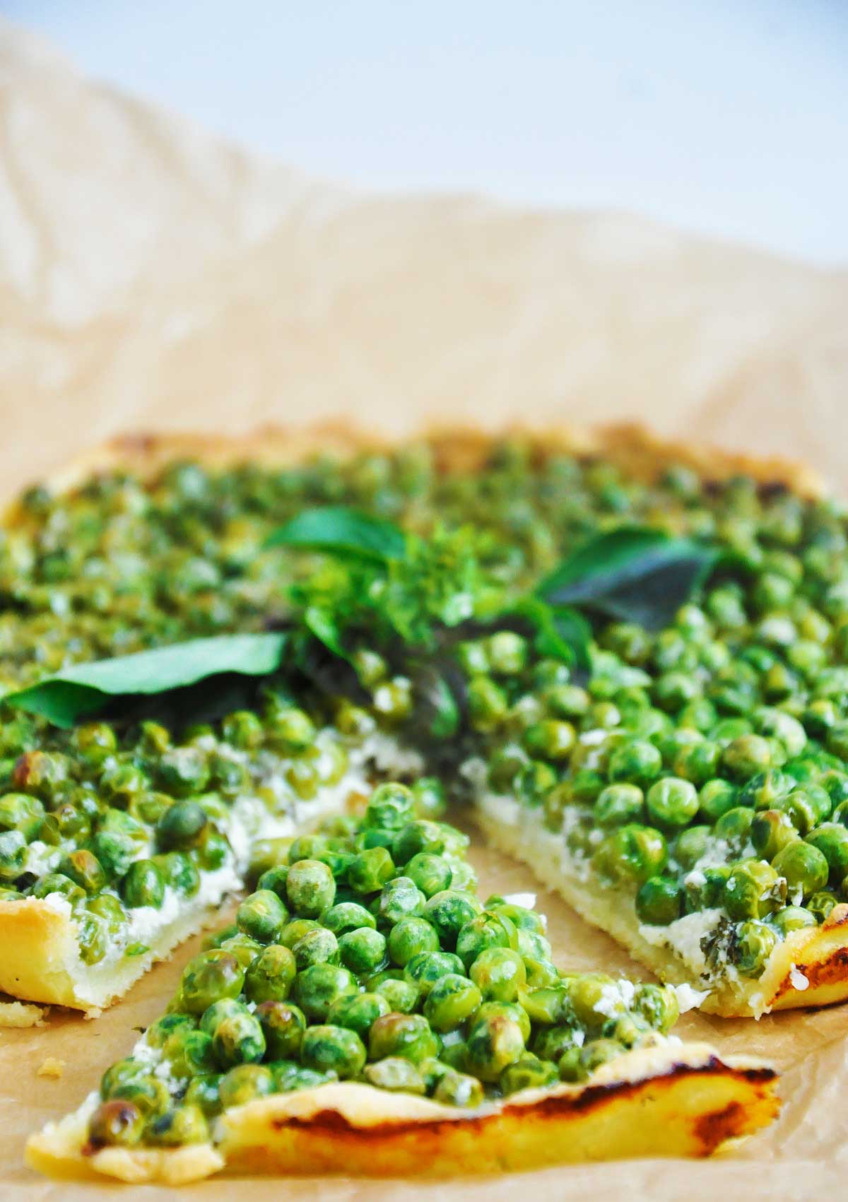 vegan green pea tart