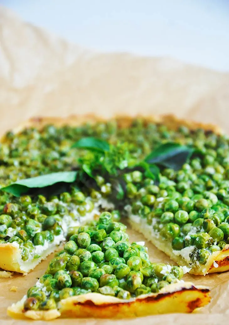 gluten free green pea tart