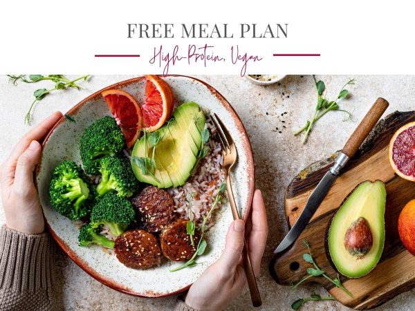 high protein vegan gourmandelle free meal plan featured