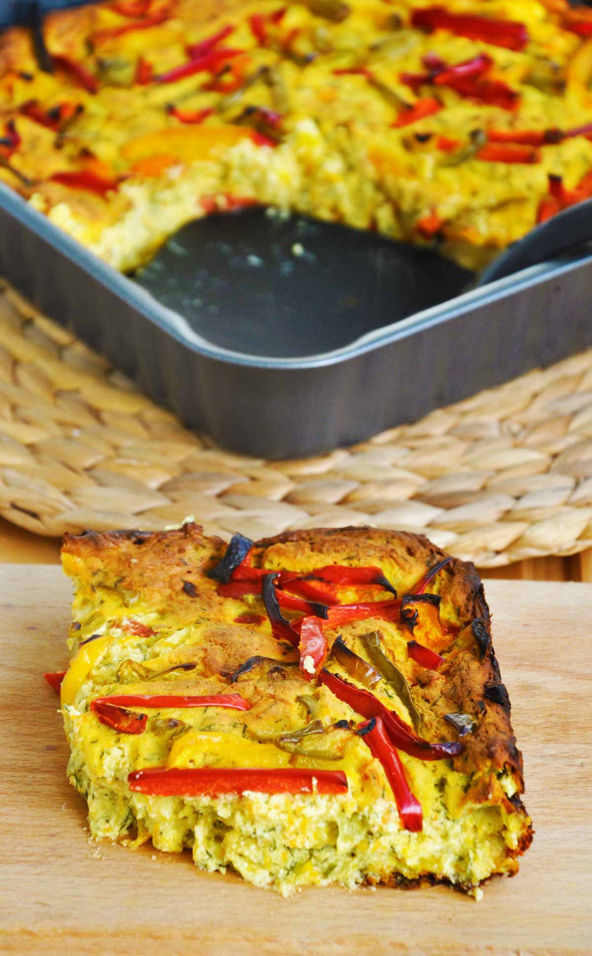 gluten-free vegan crustless quiche with peppers recipe