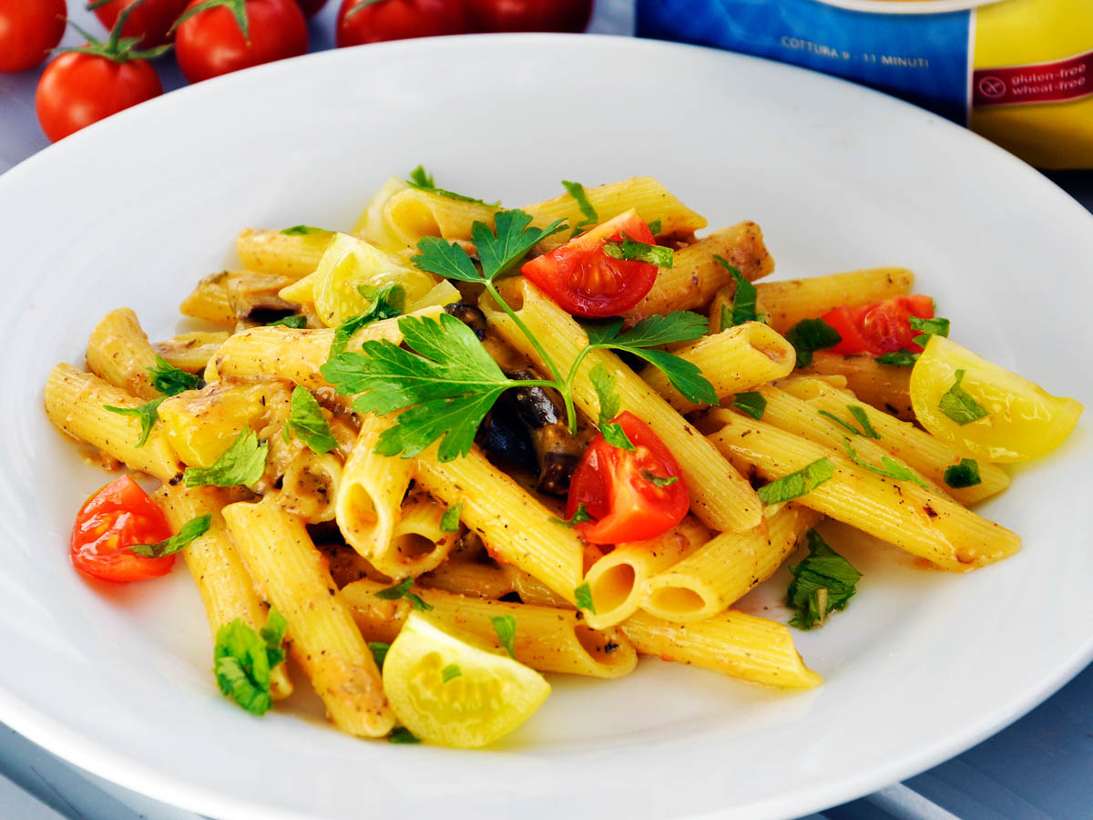 Vegan Eggplant Pasta easy creamy gluten-free