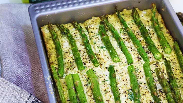 Vegan Crustless Asparagus Quiche