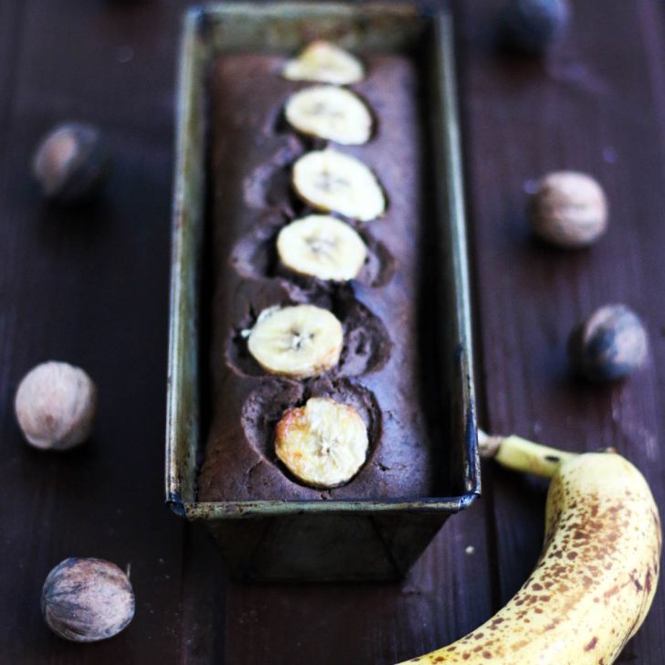 Vegan Chocolate Banana Bread Chec Vegan cu Ciocolata si Banane