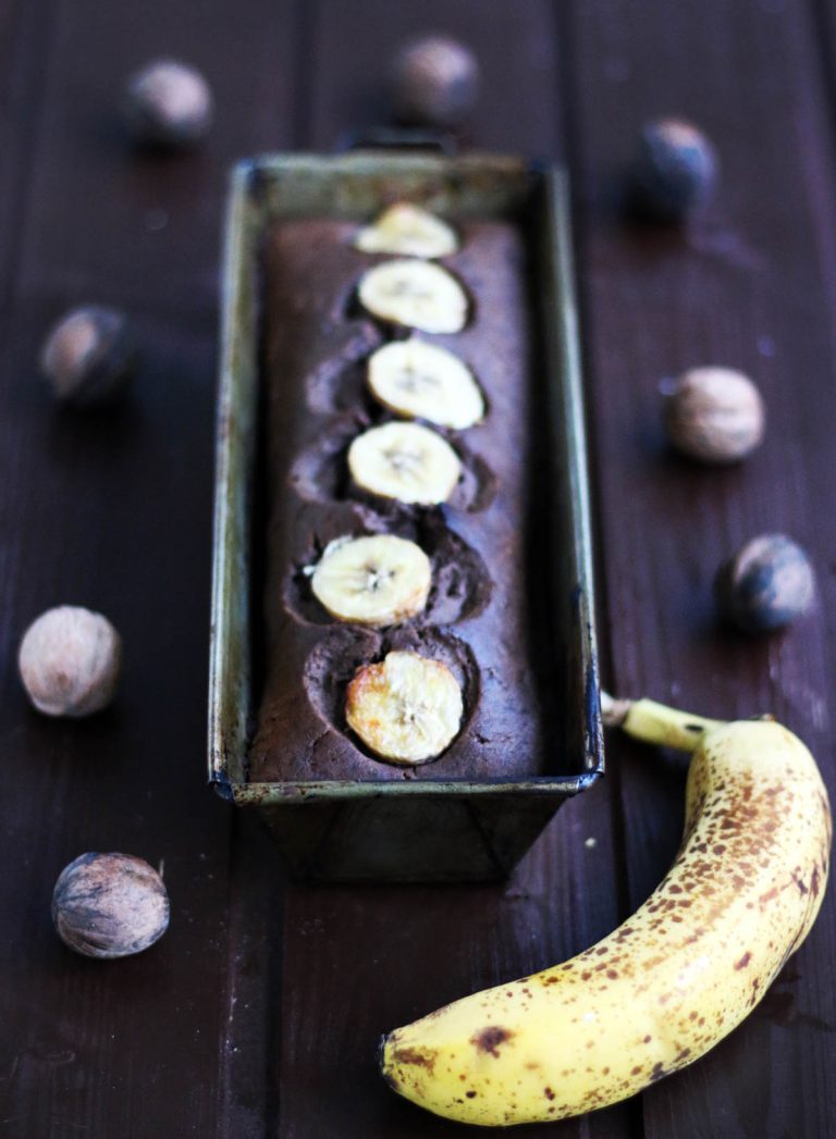 Vegan Chocolate Banana Bread Chec Vegan cu Ciocolata si Banane