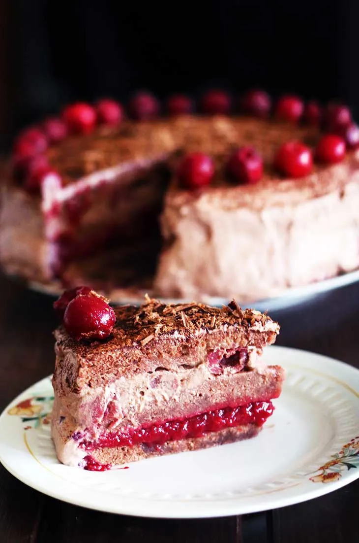 Vegan Chocolate Cherry Cake Black Forest Cake