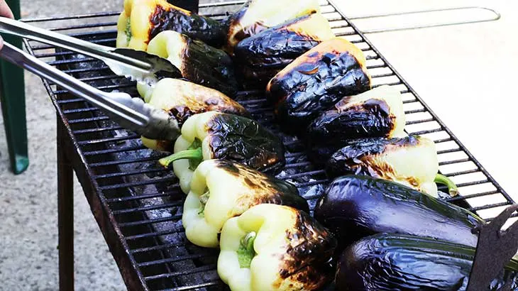 charred peppers grilled eggplants ardei copti vinete