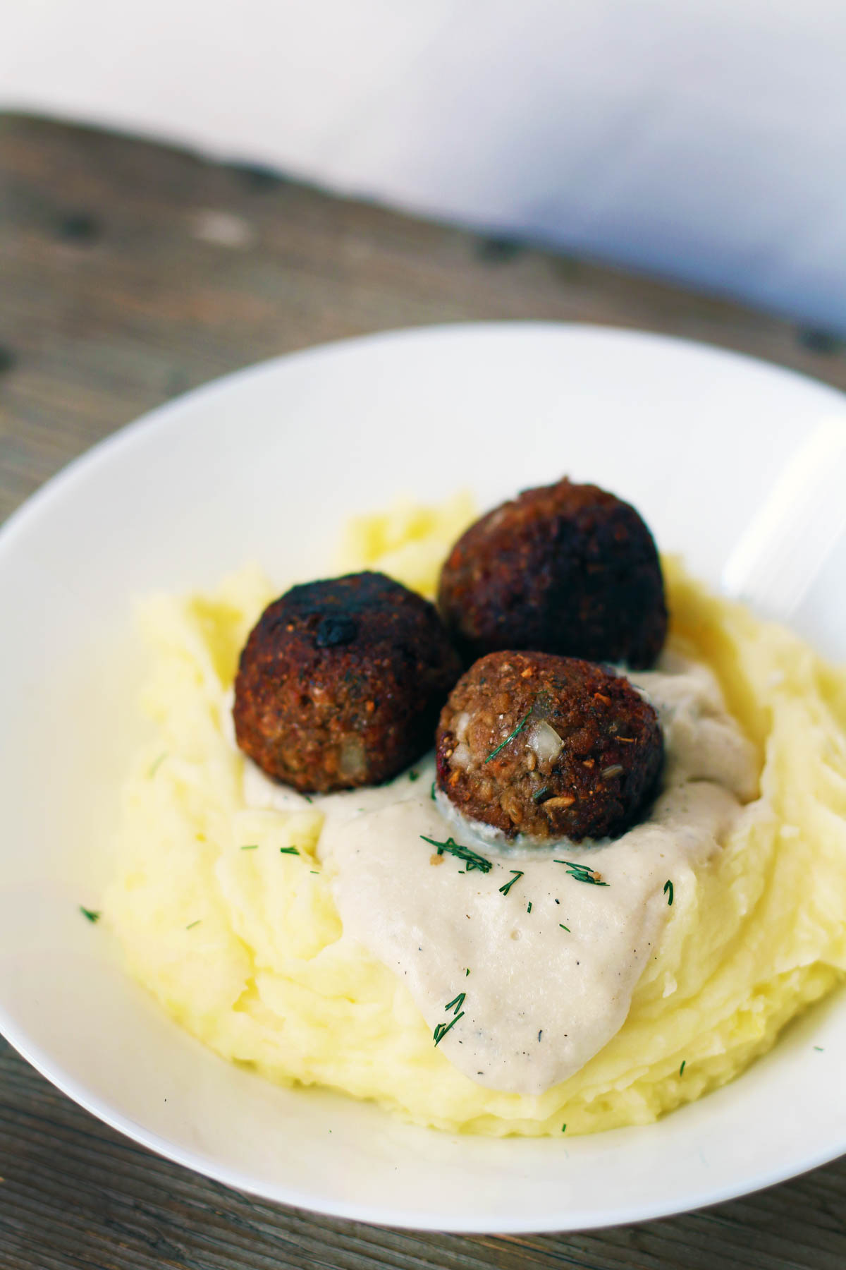 vegan meatballs in white sauce recipe chiftelute in sos alb de post vegane (2)