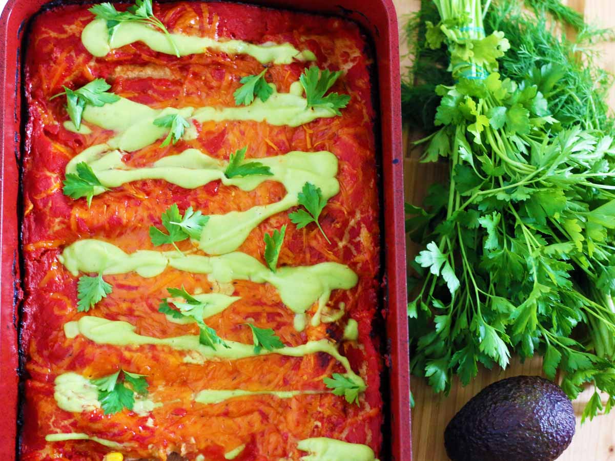 protein rich vegan enchiladas