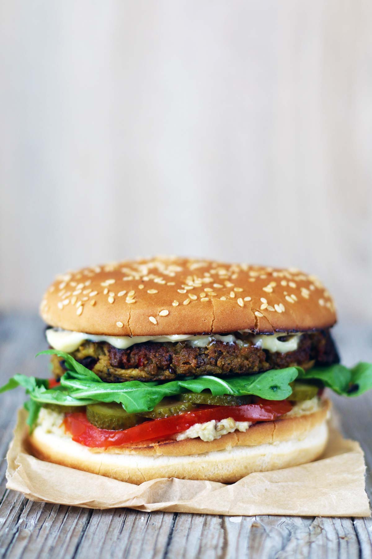 Burger vegetarian de vinete