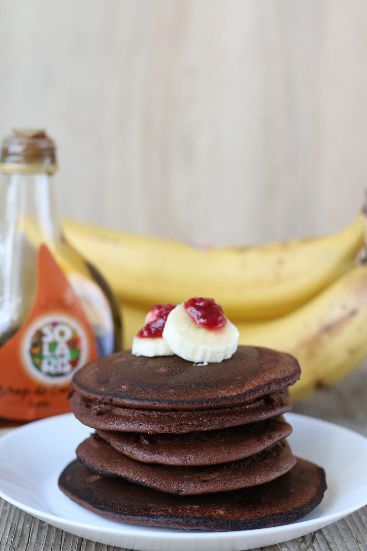 vegan banana pancakes with chocolate