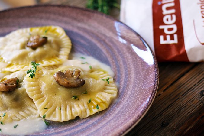 Vegan Mushroom Ravioli (Homemade from scratch)