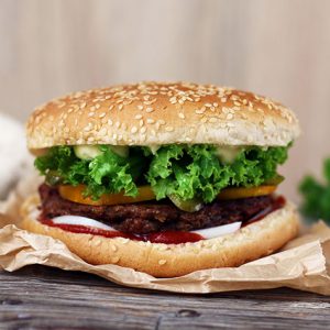 vegan mushroom burger cu ciuperci