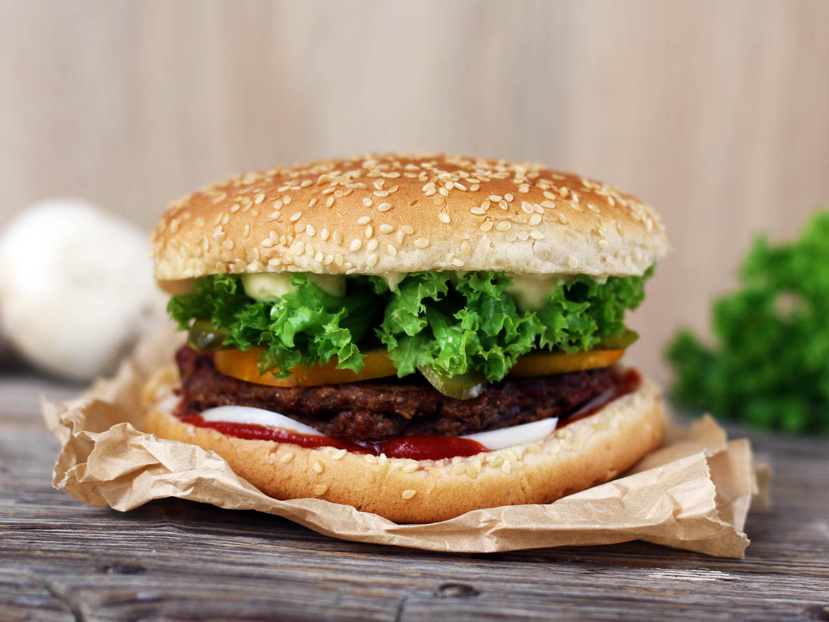 vegan mushroom burger