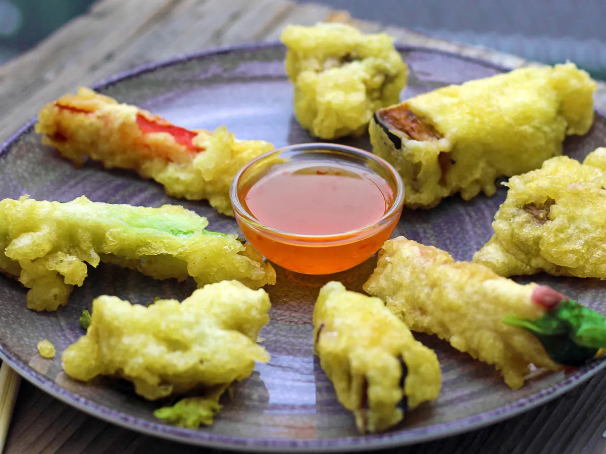 tempura cu legume vegetarian