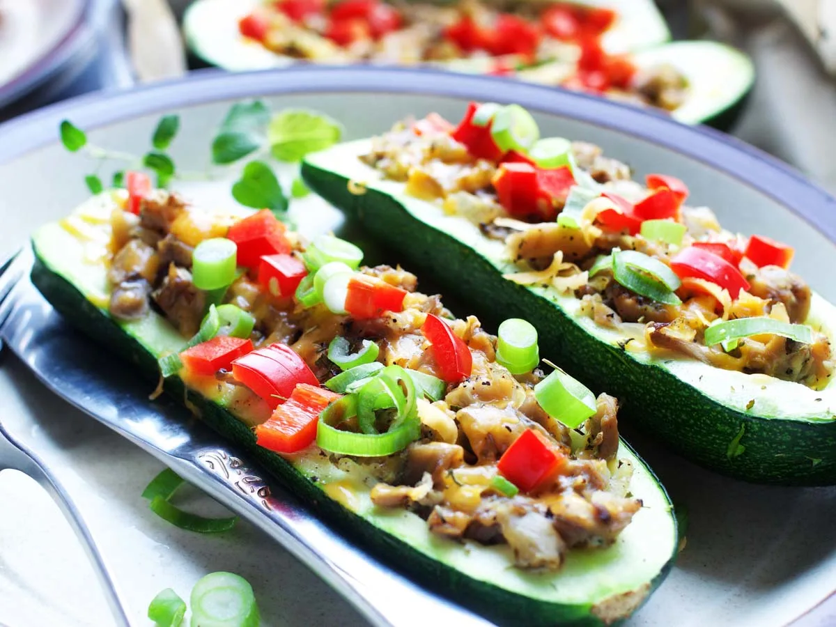 baked vegan Zucchini boats