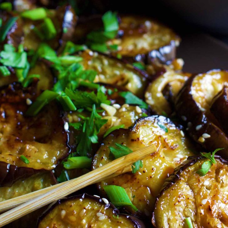 chinese eggplant with sticky garlic sauce vinete chinezesti cu usturoi