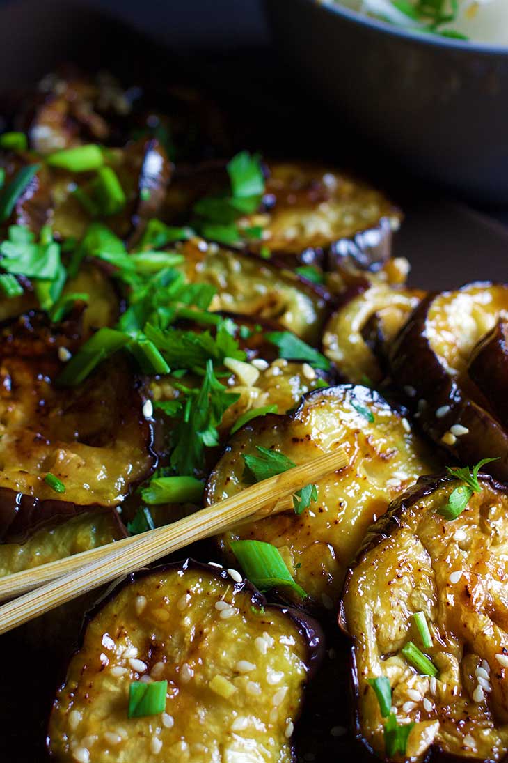 chinese eggplant with sticky garlic sauce 