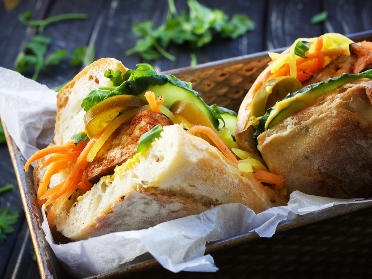 vegan sandwich tofu bahn mi