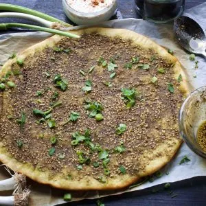 Manakish Zaatar spiced pita bread