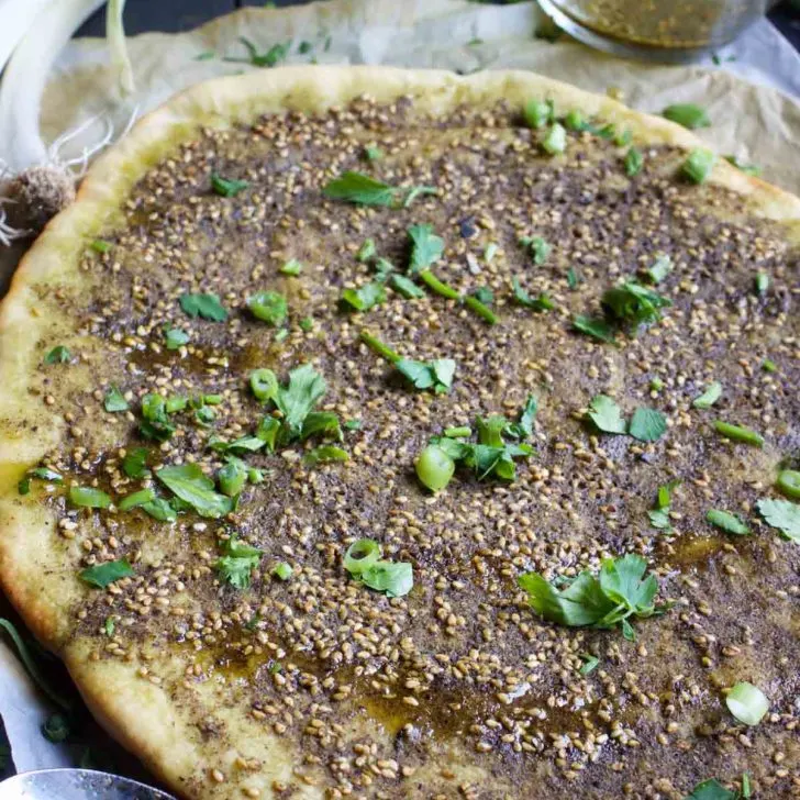 Manakish Zaatar spiced pita bread recipe