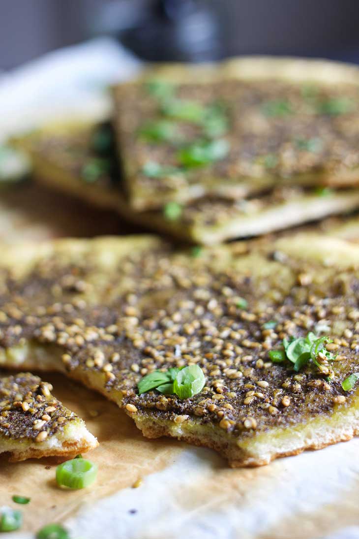 Manakish Zaatar spiced pita bread recipe vegan