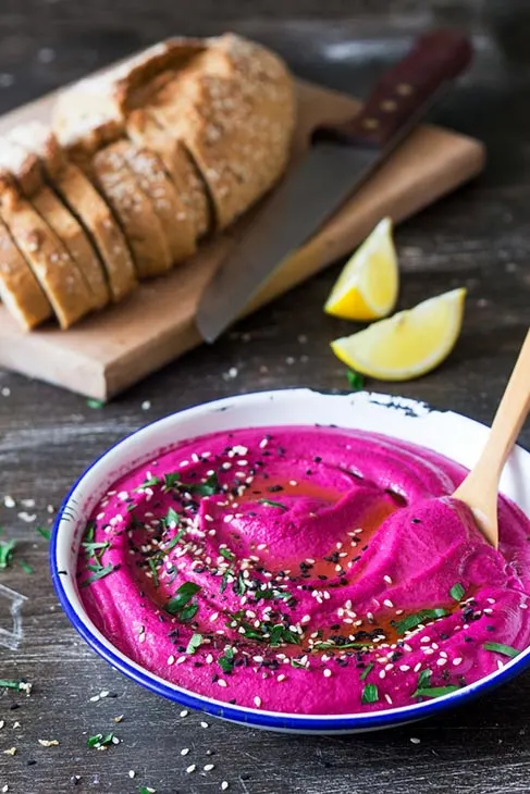 vegan beet hummus