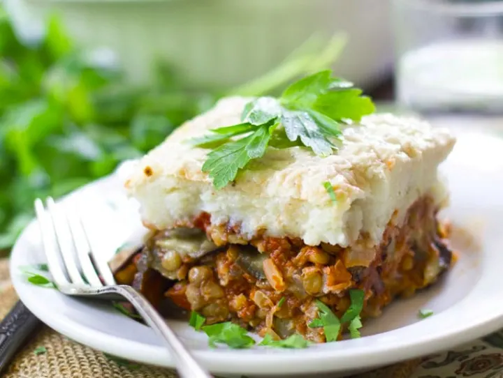 Vegan eggplant moussaka