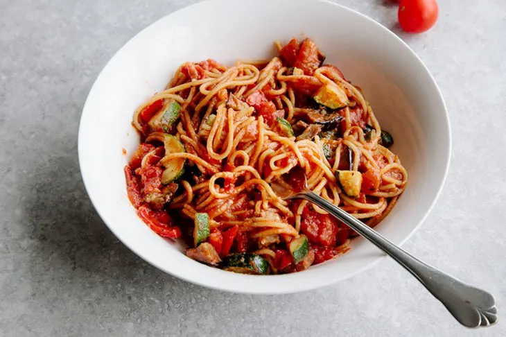 One Pot Ratatouille Spaghetti