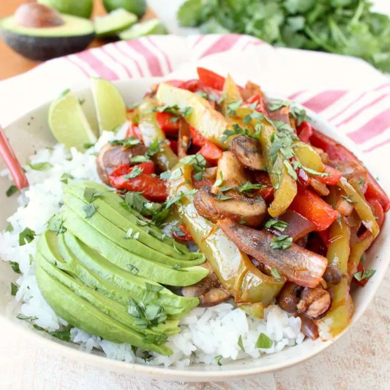 Veggie Fajita Rice Bowl