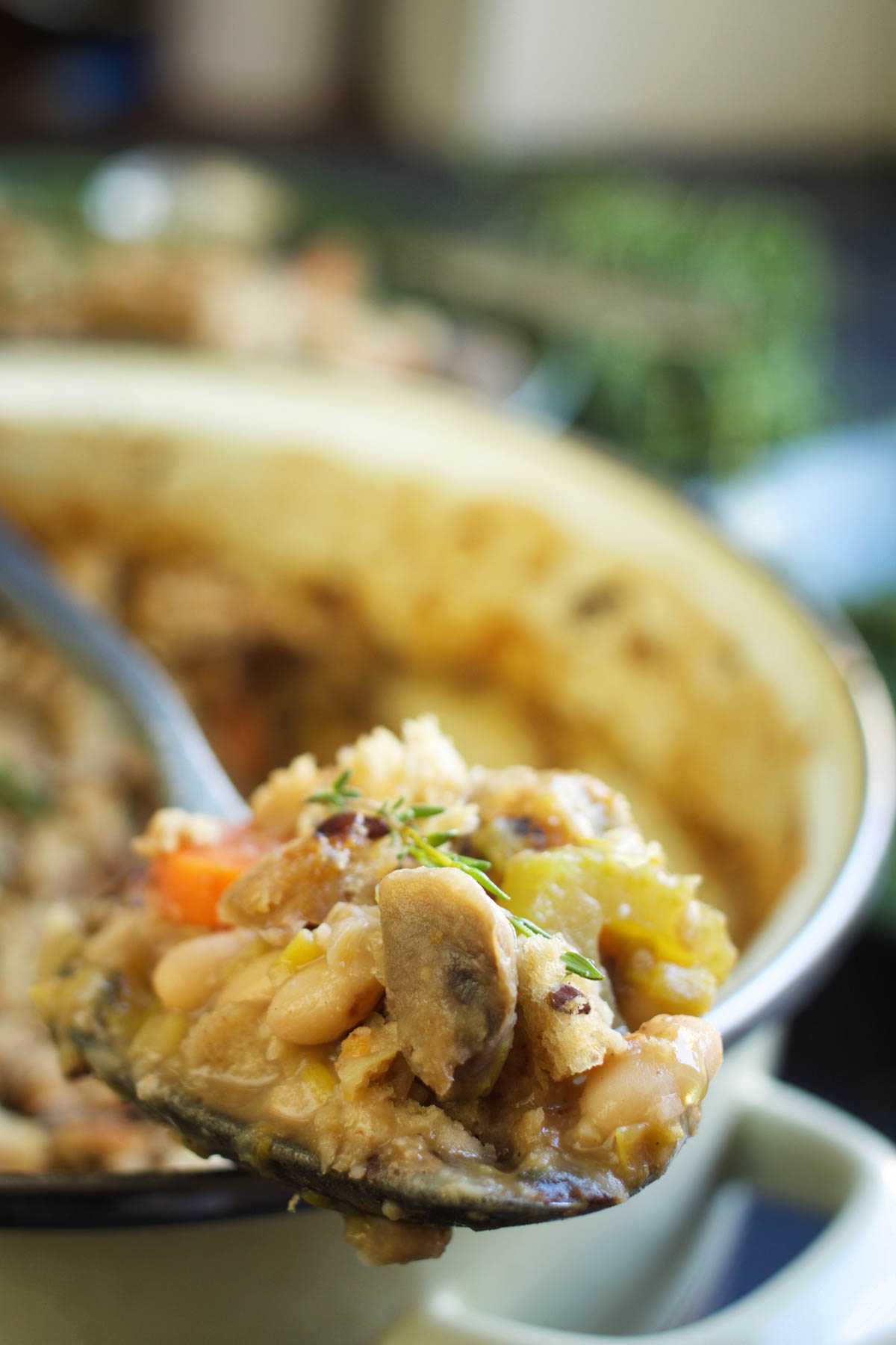 Vegetarian Cassoulet Slow-cooked White Bean Casserole stew