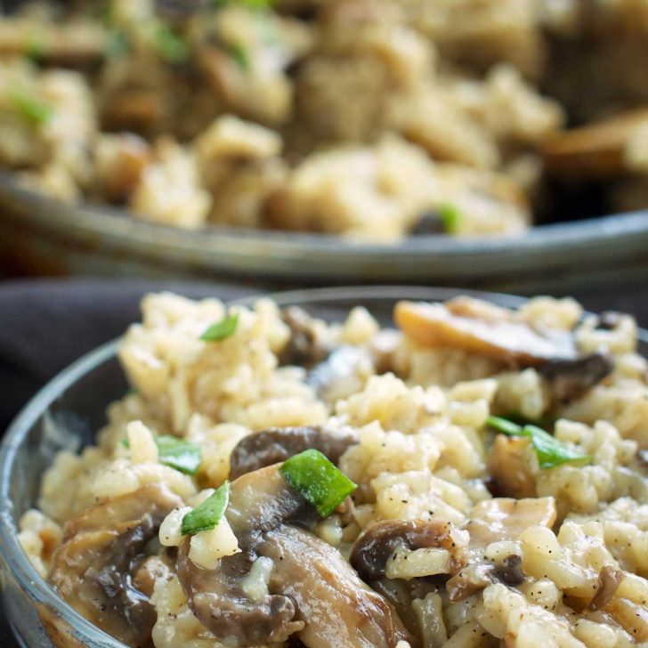 italian vegan mushroom risotto cu ciuperci