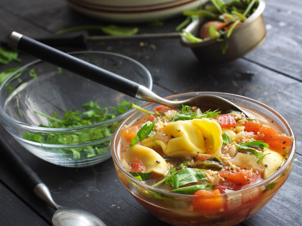 vegan italian tortellini soup recipe