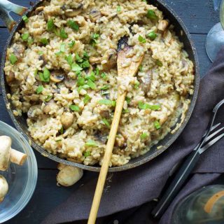 vegan mushroom risotto cu ciuperci