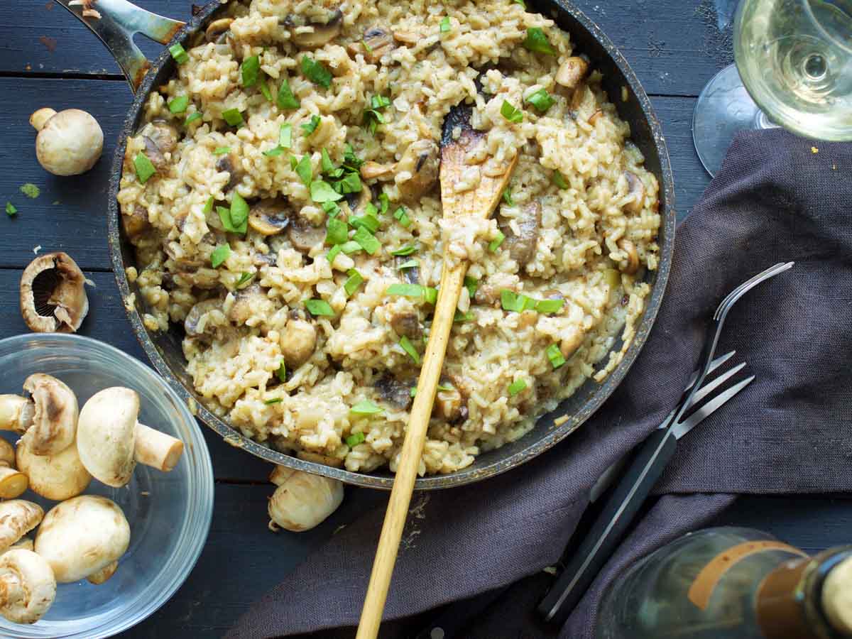 vegan mushroom risotto