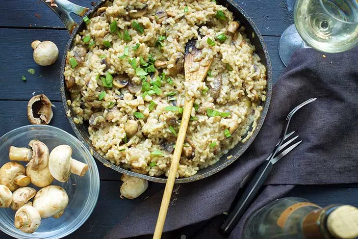 vegan mushroom risotto cu ciuperci reteta