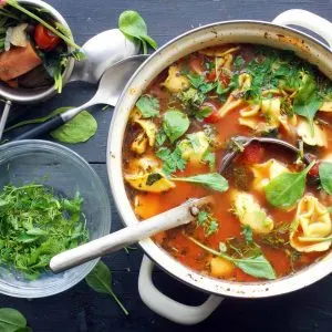 vegan tortellini soup recipe supa cu tortellini