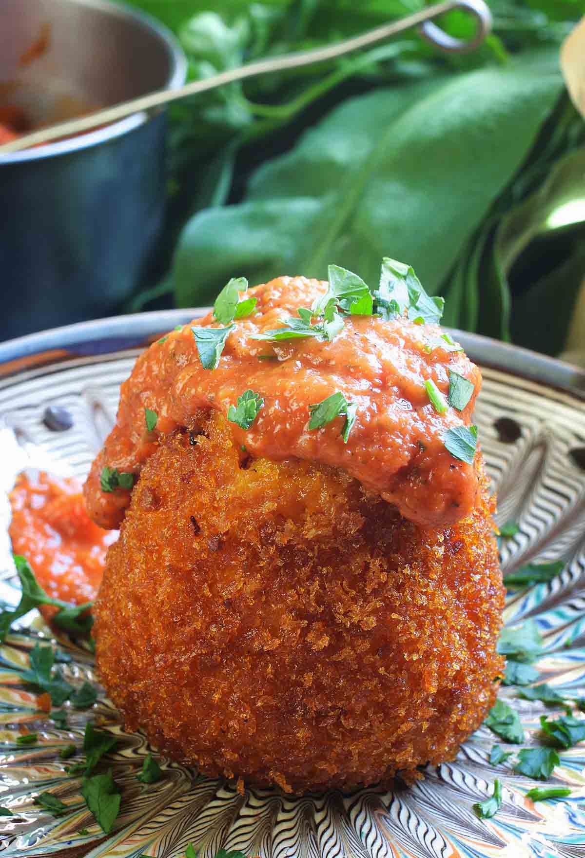 Vegan Arancini Fried Rice Balls recipe