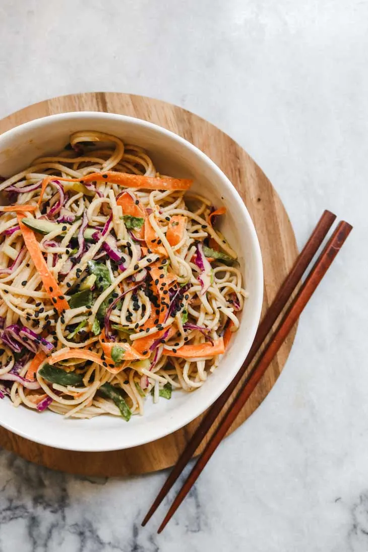 Cold Soba Noodle Salad with Peanut Sauce