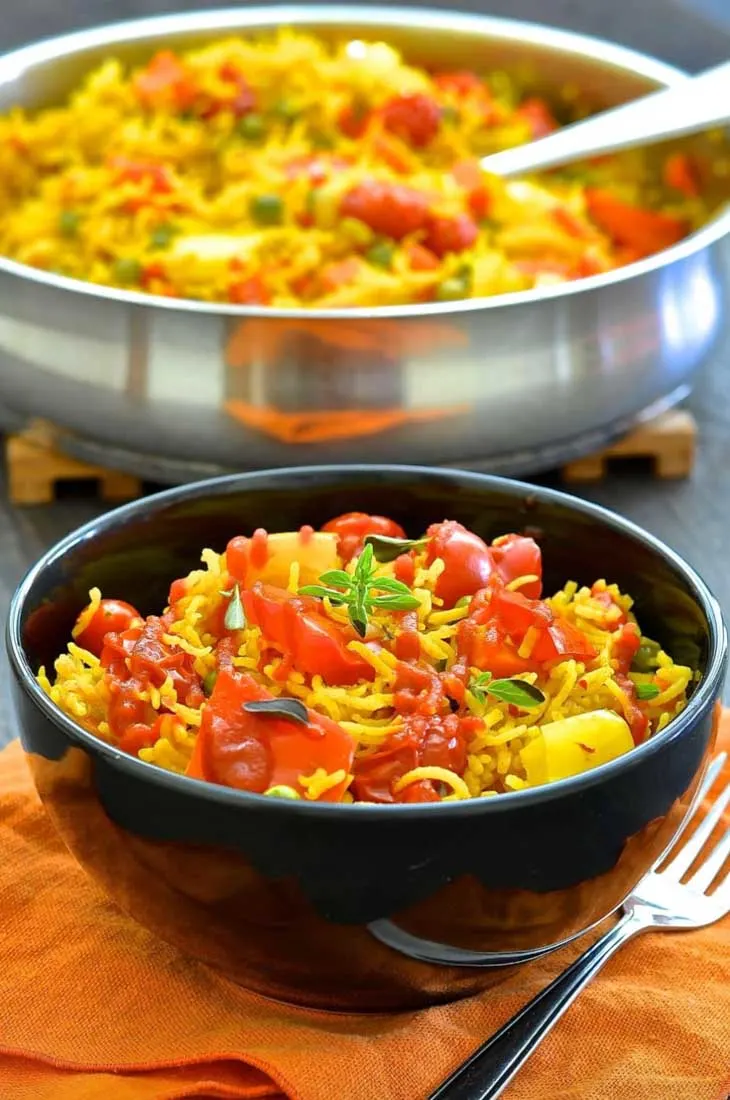 One-Pot Spicy Vegetable Rice Vegan Rice Recipes