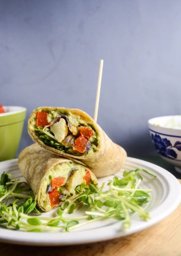 Roasted Vegetable and Avocado Garden Wraps