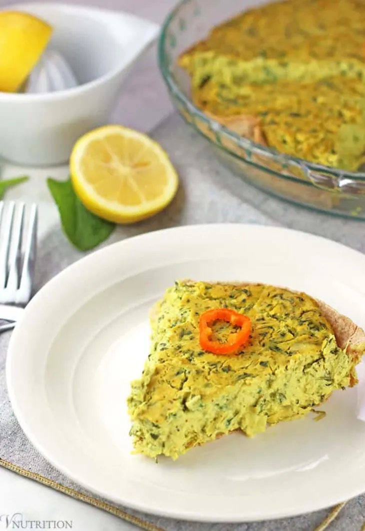 Vegan Spinach Artichoke Quiche