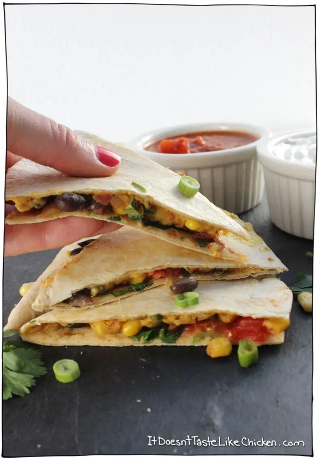 Vegan Black Bean and Corn Quesadilla