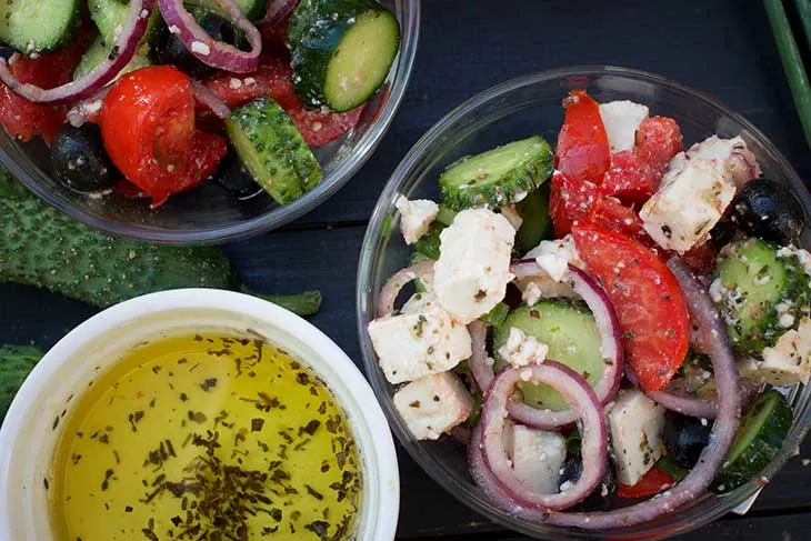 Vegan Greek Salad recipe salata greceasca de post