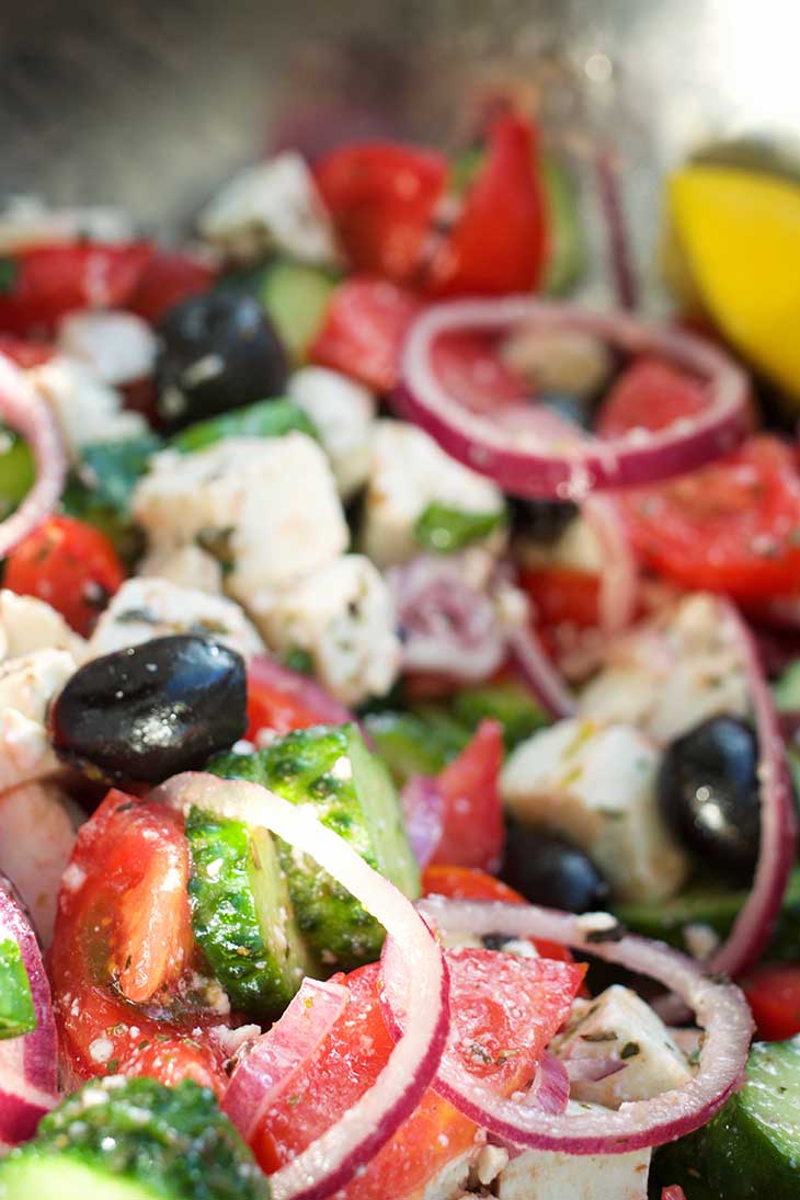 Vegan Greek Salad High-Protein Salad Recipes
