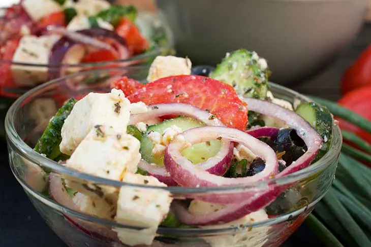 Vegan Greek Salad vegan feta cheese 