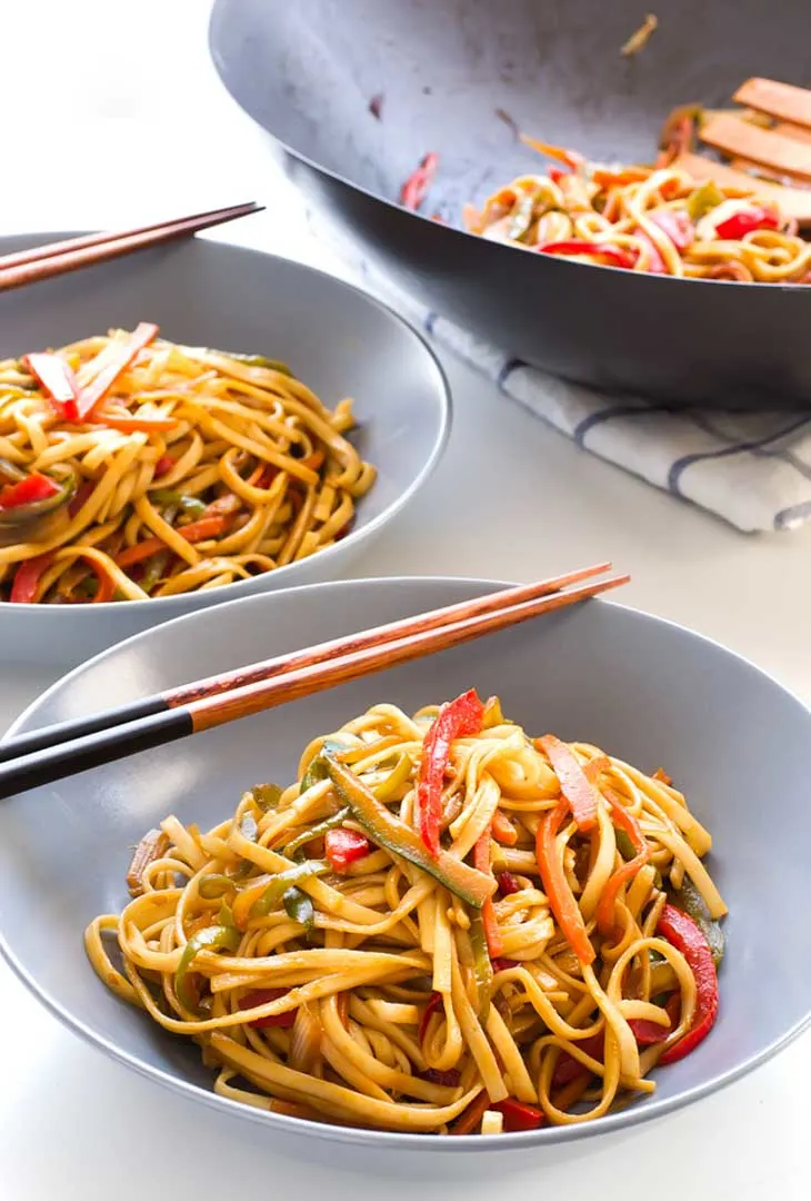 Vegan Stir Fried Udon Noodles