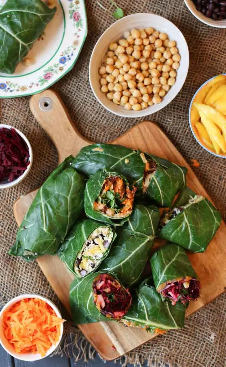 Gluten Free Vegan Collard Green Wraps