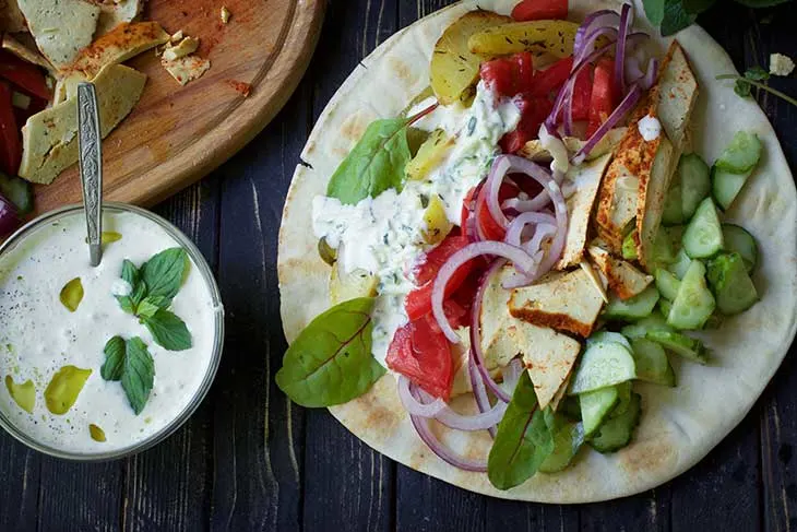 healthy Vegan Gyros Greek Wrap recipe 
