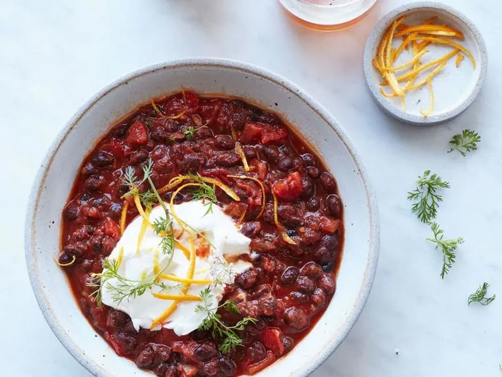 Vegetarian Black Bean Chili with Ancho and Orange